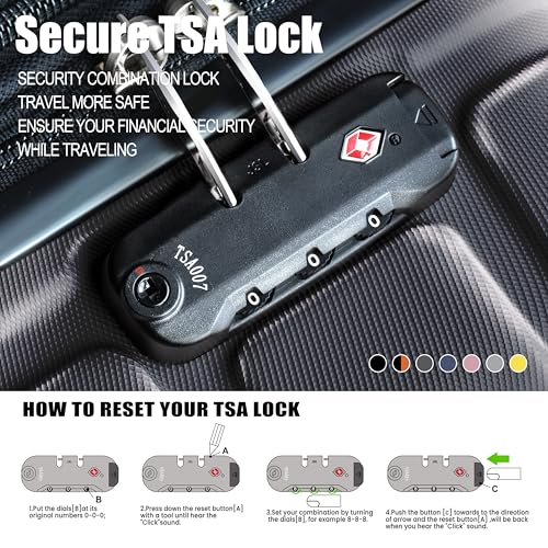 Expandable Lightweight Hardshell Carry-On Luggage Set with TSA Lock, Durable Spinner Suitcase Set for Travel, 3-Piece, Gray4