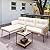 YITAHOME Patio Furniture Set, 3-Piece Outdoor Wicker Conversation Sectional L-Shaped Sofa with 4 Seater for Backyard, Porch, Boho Detachable Lounger with Cushions and Coffee Table - Beige