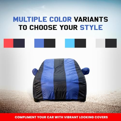 Image of Car Body Cover for MG Windsor | Triple-Stitched, Windproof with Buckle Belt, Elastic Hem, UV Protection, Scratchproof & Dustproof, Soft Feather-Like Fabric for All-Weather Protection (Royal Blue)