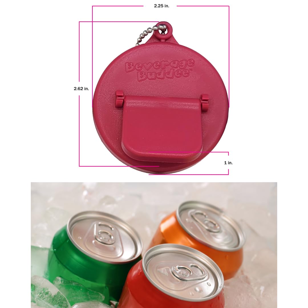 Beverage Buddee Can Cover - Best Can Cover For Standard Size Soda/Beer/Energy Drink Cans - Made In The USA - BPA-PCB Free - 4 pack (Assorted Color - Keychain)