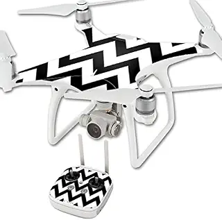 MightySkins スキンデカールラップ DJIステッカー保護カバー 100種類のカラーオプションに対応, DJI Phantom 4, DJPHAN4-Black Chevron