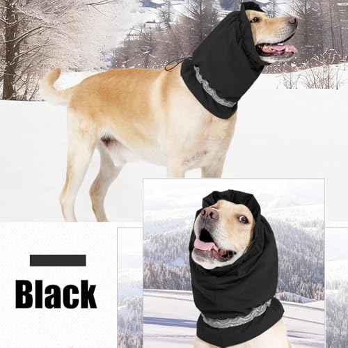 MiOYOOW Hunde Ohrenschtzer, Snood mit Lrmschutz und Reflektierenden Streifen, Gehrschutz fr Winter und Angstlinderung