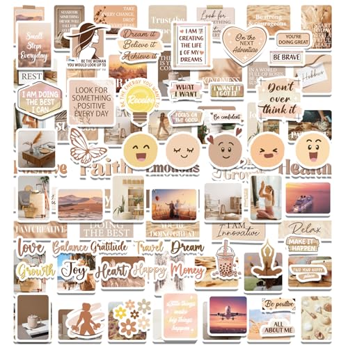 Koazava 100 Pcs Vision Board Stickers for Women, Positive Affirmation Stickers for Vision Board Supplies Kit, Inspirational Quote Journey Decal Sticker for Adults Teens Planner Accessories (Journey)