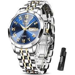 Two Tone Band Blue Roman Numeral Face-9990