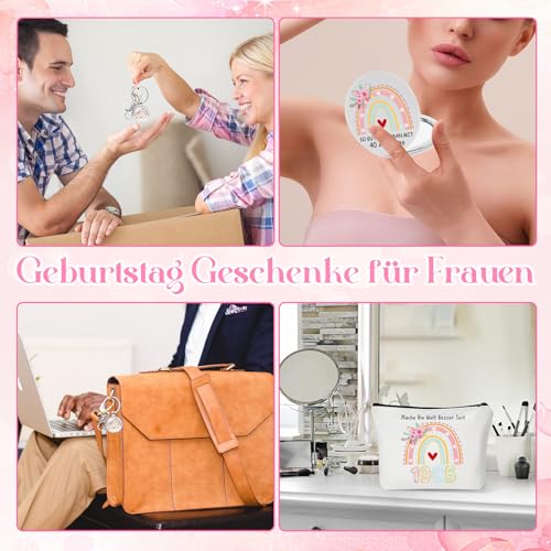 40 Geburtstag Frauen inklusive Kosmetiktasche für Frauen Taschenspiegel und Schlüsselanhänger, 40 Geburtstagsgeschenk Make-up Tasche(1985) Geschenkideen für Damen Freund Kollege zum 40. Geburtstag