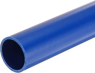 MECCANIXITY 1 1/4 Inch Blue PVC Rigid Tube Round Pipe 28mm ID 32mm OD 12" High Impact for Water Pipe, Aquarium, Fish Tank, Greenhouse Garden, Blue