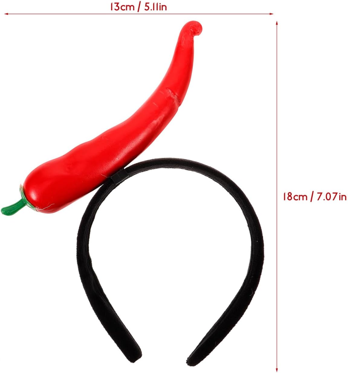 Kisangel Chili Pepper Headband Unique Simulation Hair Hoop for Women Festival Cosplay Party Accessory 7.08X5.11X1.37 Inches Comfortable Hairband - Image 2