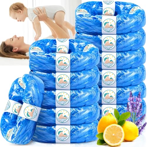 ZPQAODI 12 Stück Windeleimer Nachfüllkassetten, Nachfüllfolie Windeleimer,Duftend,Hervorragende Abdichtung,Windeleimer Nachfüllbeutel kompatibel mit Tommee Tippee Sangenic Tec Simplee Sangenic Twist