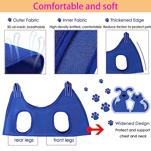 Qrity 1 Piece Pet Hammock Harness, Cat Grooming Bag, Pet Grooming Sling Helper with 2 Hooks - Image 3