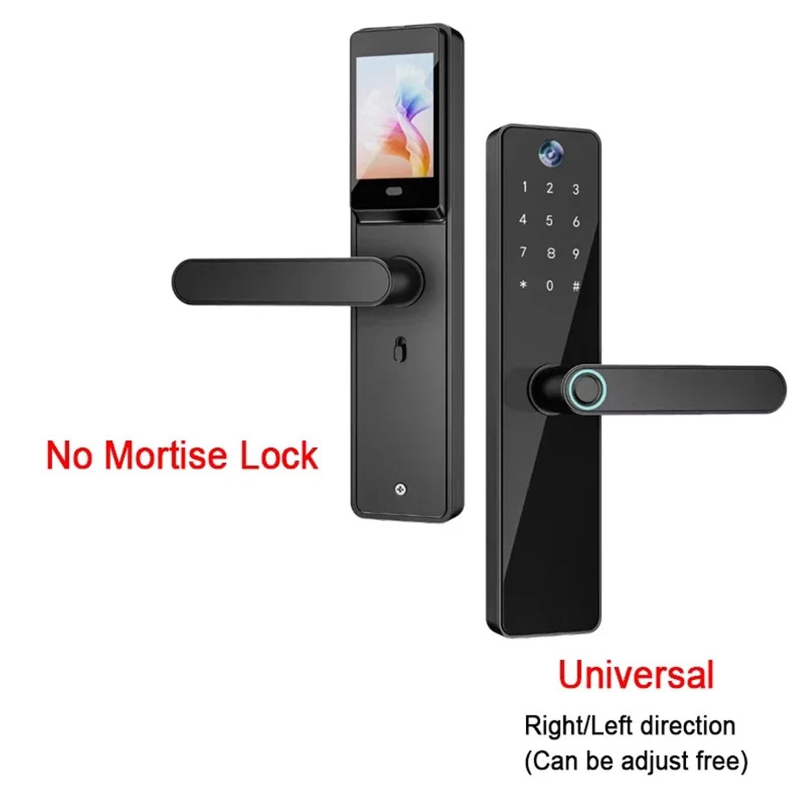 Serrure de porte intelligente Wifi, étanche IP66, serrure numérique électronique avec clavier for d'entrée, épaisseur 35-100mm Bureau Commercial(Only Lock No Mortise)