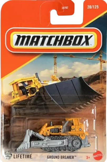 Matchbox Ground Breaker Diecast Car, Yellow/Orange, 1:64