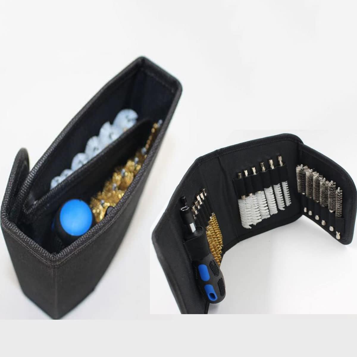 Gun Cleaning Kit, Multifunctional Pipe Dredge Nylon Brush, Bronze Brush, Stainless Steel Brush, Universal Barrel Cleaning Kit with Ergonomically Designed Handle for Men Women