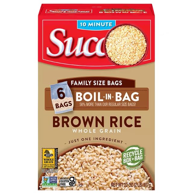 Brown Rice Boil-in-Bag, 32 Ounce | Precooked Parboiled 100% Whole Grain Brown Rice | Non-GMO (1 Pack)