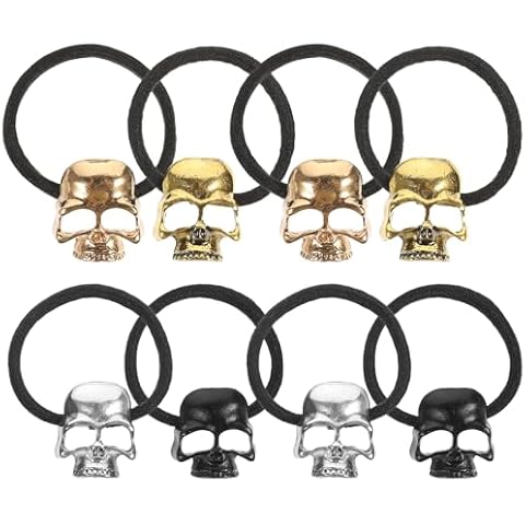 Lurrose 8pcs Skull Hair Ties for Halloween Cover