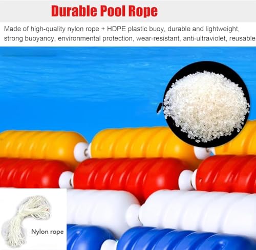 Cuerda de seguridad para piscina, divisor de carril antiondas de alta flotabilidad para piscinas públicas y playas, líneas flotantes duraderas para mayor seguridad y visibilidad