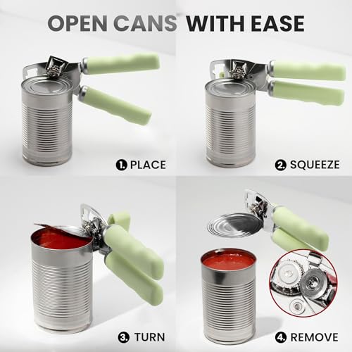 Image of Zulay Kitchen Manual Can Opener Heavy Duty Patented Stainless Steel, Sage