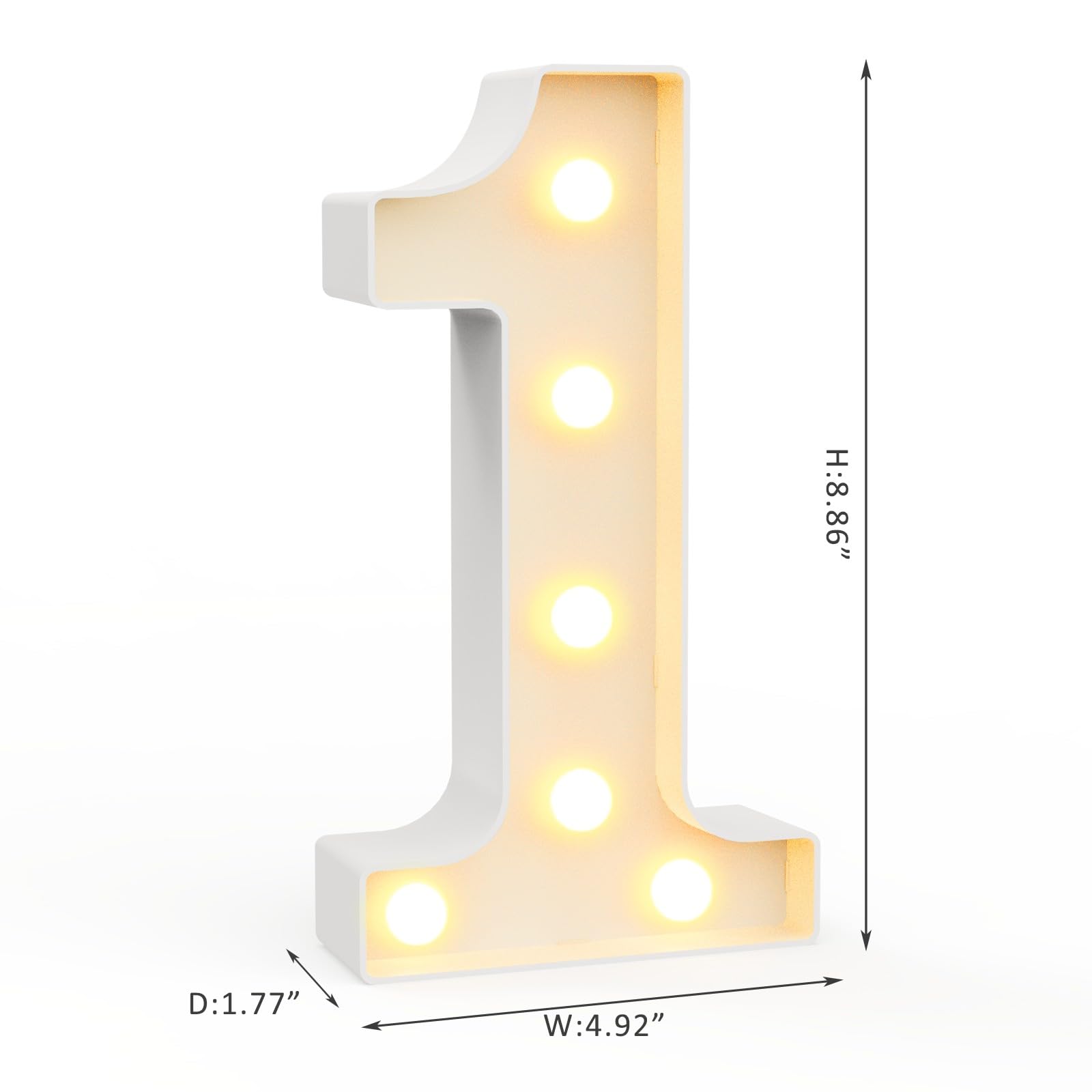 Ledido LED Light Up Marquee Numbers Sign - Cool & Warm Light up Numbers for 18th Birthday Decorations, LED Number Lights for Wedding Anniversary Grad Home Bedroom Table Wall Party Decor, Number 18 — view 2