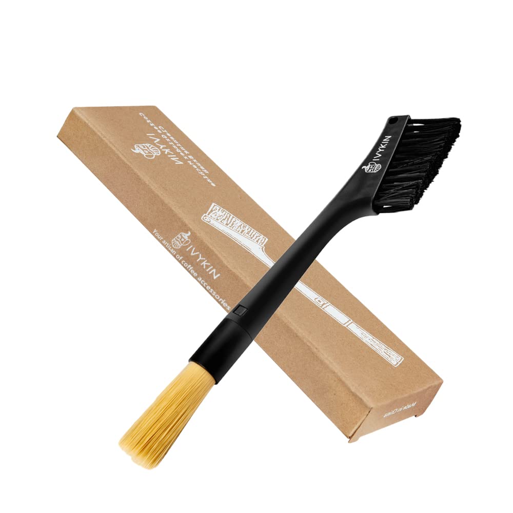 Ivykin Coffee Machine Cleaning Brush, Dusting Espresso Grinder Brush Accessories for Bean Grain Coffee Tool Barista Home Kitchen
