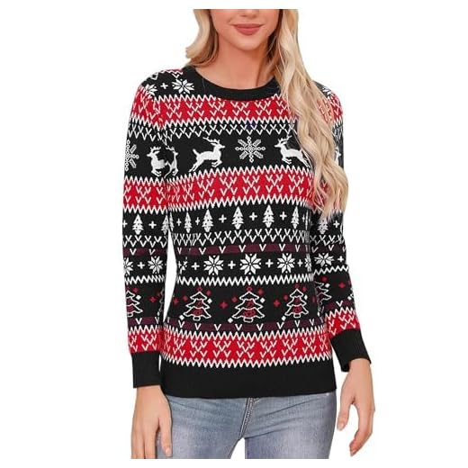 Gyabnw Jersey Navidad Familia Hombre y Mujer Suéter de Navidad Redondo Pullover de Punto de Navidad Clásico Sweater Lindo Suéter Navideño para niña&niños Parejas para Otoño Invierno