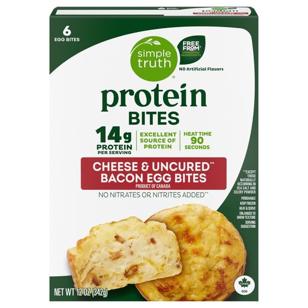 Cheese Uncured Bacon Egg Bites Ready to Eat Breakfast Protein Snack 12 oz