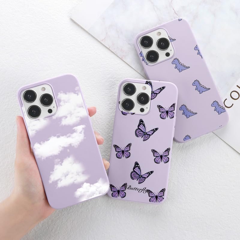 Yoedge 2 Pezzi Cover per iPhone 13 6,1, Ultra Sottile Leggero Morbida Silicone TPU Custodia con Aesthetic Disegni Carina Amore Cuore, Antiurto Antigraffio Bumper Protettiva Case per iPhone 13,04