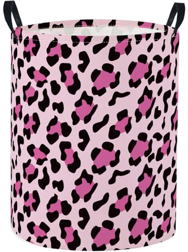 Image of Baby Laundry Basket Baby Nursery Hamper Kids Laundry Basket Toy Storage Bin for Boys Room Decor Gift Baskets for Bedroom Bathroom(Leopard)
