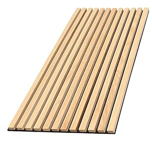 Acoustic Slat Wood Soundproof Wall Panels with Foam for Interior Wall Decor Oak 2PCS