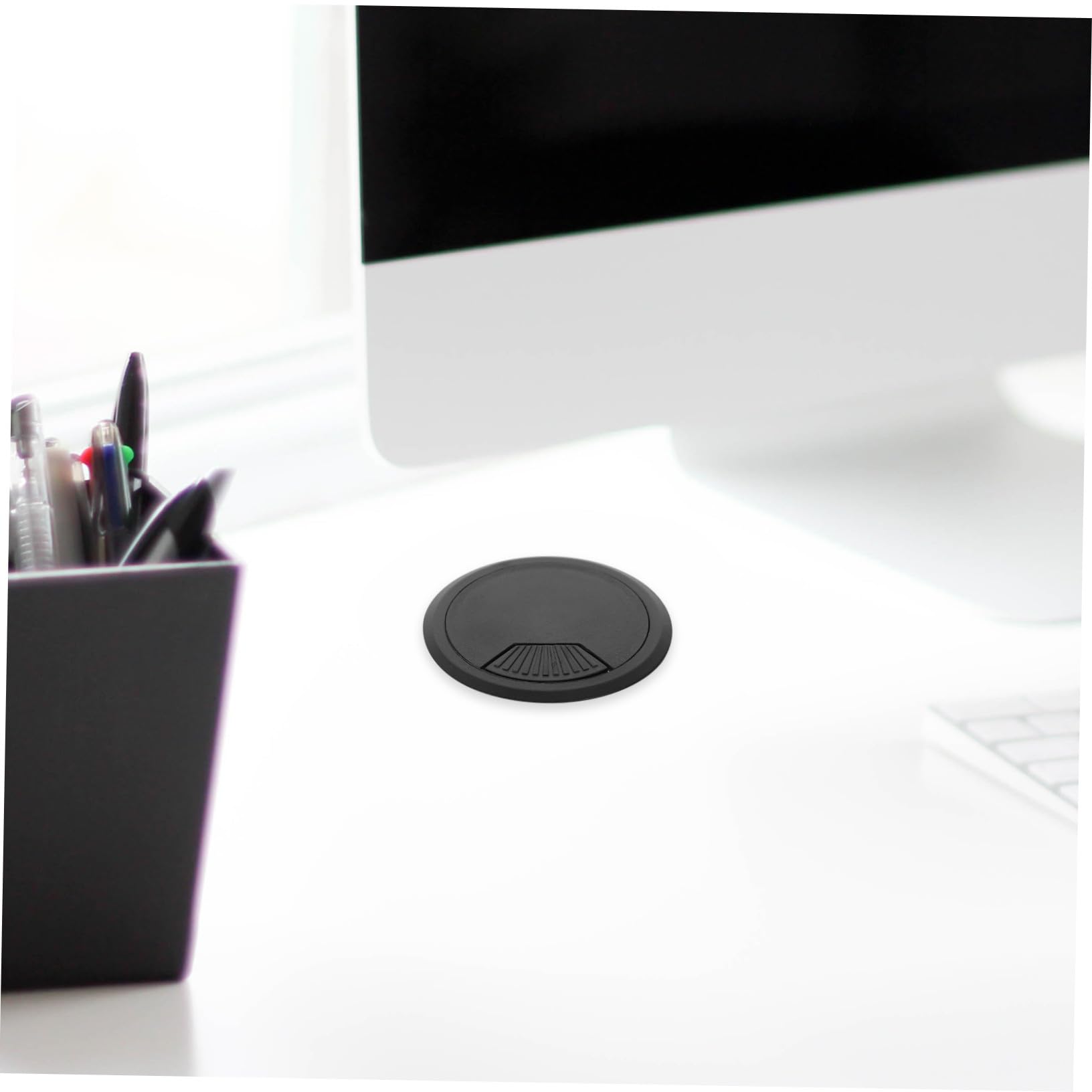 5 pièces Passe-câble Bureau Cache Trou Rond Plastique Organisateur Fil Protection Câble et Rangement pour Meubles Bureaux et Armoires