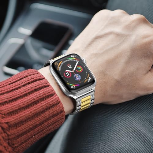 Image of EPULY Metal Band Compatible with Apple Watch Bands for Men 49mm 46mm 45mm 44mm 42mm 41mm 40mm 38mm, Business Stainless Steel Strap for iWatch Bands Series 11 10 9 8 7 6 5 4 3 2 1, SE3 2 1, Ultra3 2 1