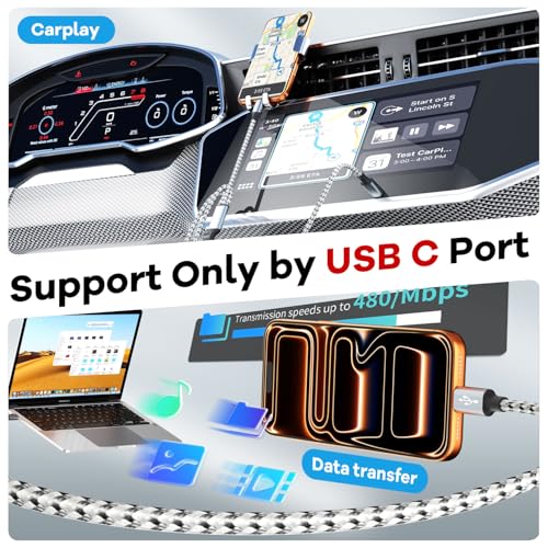 Image of Travel Essentials 3in1 USB C Multi Charging Cable for iPhone Watch Charger,USB C to Type C /IP /iWatch Charger, Charging Cords for Multiple Devices Compatible with iWatch Series&iPhone 16-12 5FT