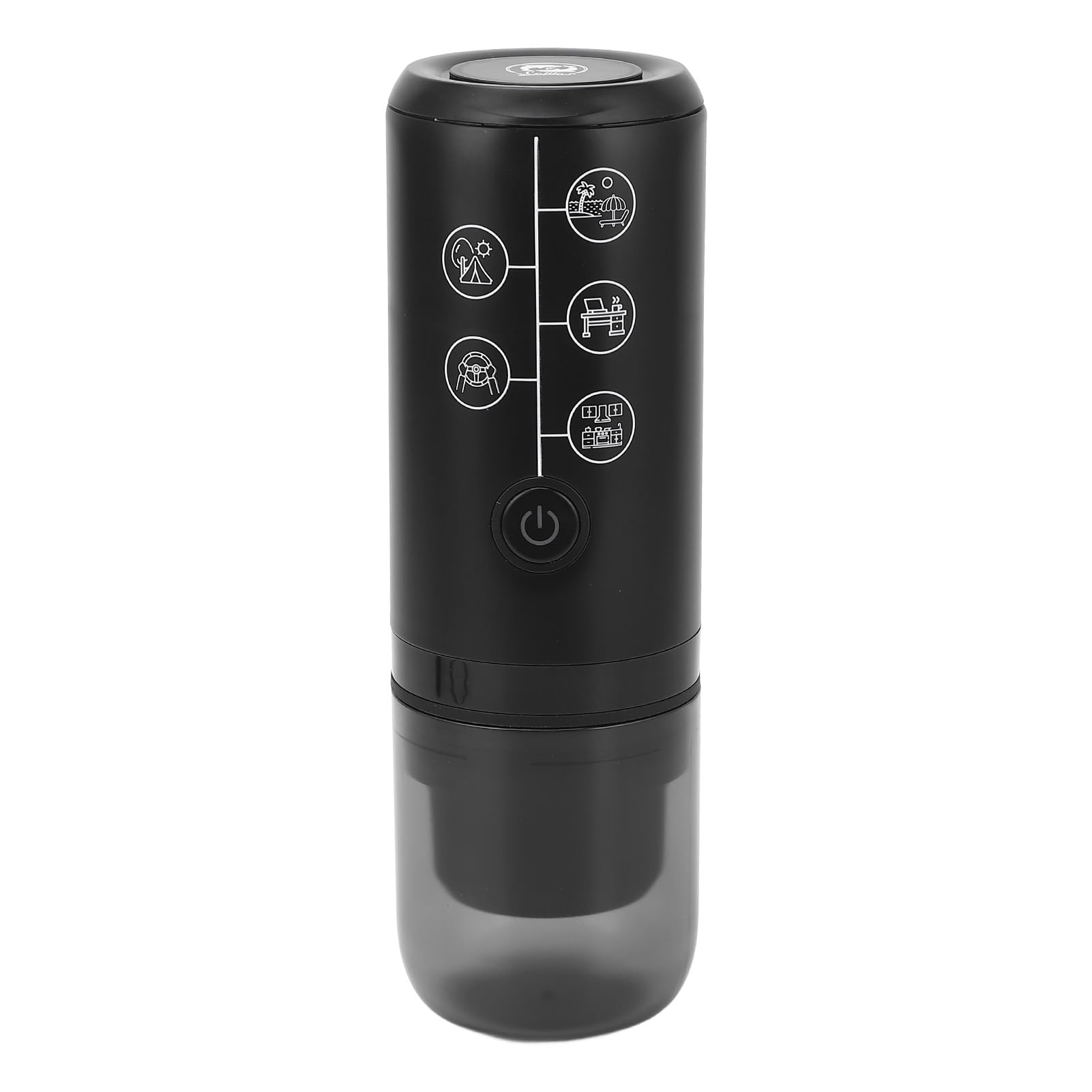 Pilipane Cafetera de cápsula de cápsula eléctrica de 17 bares de cafetería recargable por la máquina eléctrica portátil para el hogar al aire libre (Negro)