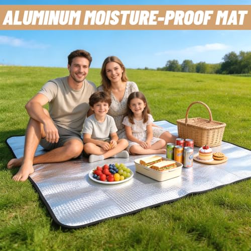 Zeltunterlage Isoliermatte Boden Kälte Thermomatte Wohnmobil 200x200cm - Bodenmatte Isomatte faltbar, Alu Isoliermatte mit EPE & Alufolie, wasserdichte Isolierdecke für Camping