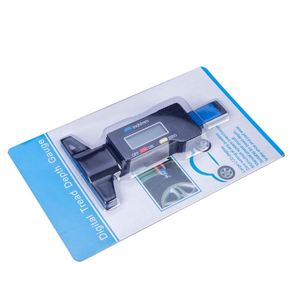 Calibrador Vernier con Pantalla Digital electrónica, Regla de Profundidad de Dibujo de neumáticos de 0 a 25 mm, calibrador Vernier (Azul, Talla única)