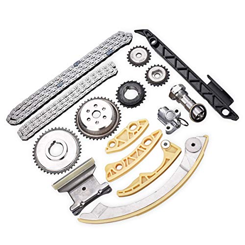 PUENGSI Replace 12680750 9-4201S 9-4201SX Engine Timing Chain Kit Tensioner Crank Sprocket Shaft Sprocket Guide Rail fit for Buick Chevy Pontiac SAAB Saturn 2.0L 2.2L 2.4L 3.0L - Thumbnail 2