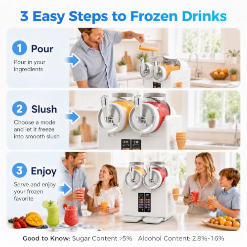 Image of SYINTAO Dual Tank Slushie Machine for home,135oz Soft Serve Ice Cream Maker