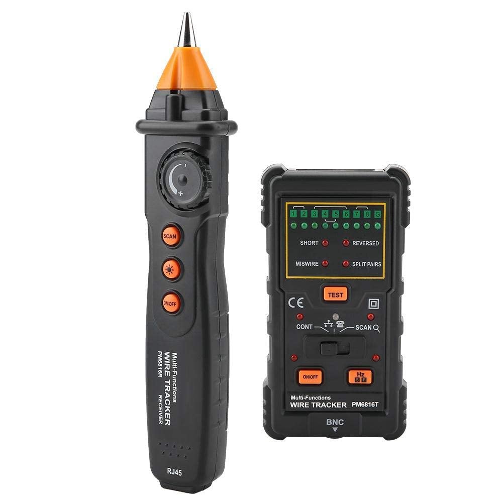 Tester per Cavi, PEAKMETER PM6816 RJ11 RJ45 Line Finder, Emettitore Ricevitore Cavo di Rete Wire Tracker