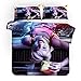 MODRYER 3 Pz Copripiumino Set Harley Quinn Suicide Squad Stampa 3D Biancheria da Letto Kit con Casi Zipper Cuscini per i Bambini più Piccoli,02-UK/King 230cmx220cm