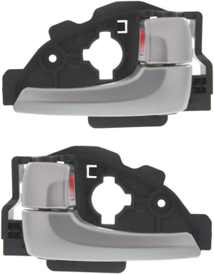 For Hyundai Tucson 2010-2015 Door Handle Driver and Passenger Side Pair Front/Rear Interior Painted Silver W/Door Lock Button All Submodels Plastic HY1352139, HY1353139 826102S020SAS, 826202S020SAS