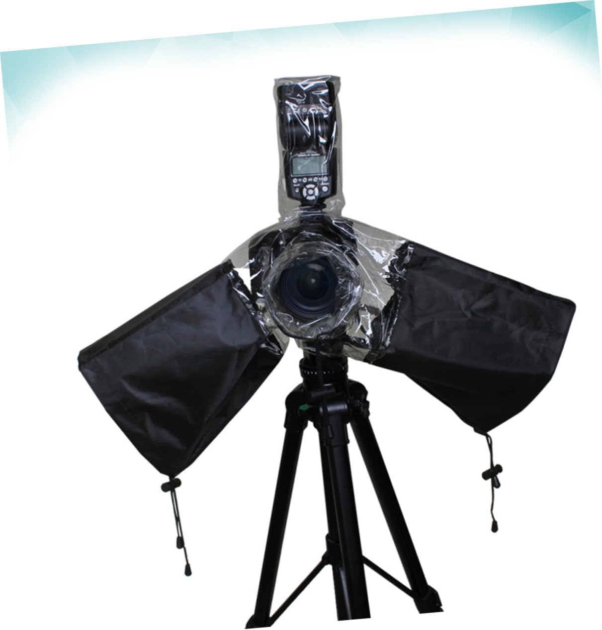 Dustproof Camera Rain Cover Flash and Lens Protectors Drawstring Arm Flexible Rubber for Camera Accessories