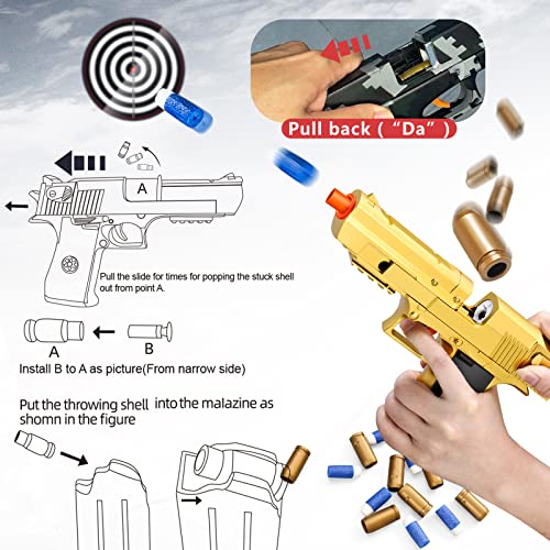 Kyliandi Toys Foam Blasters & Guns With Soft Bullet Shell Ejecting，Splat Gun Dart Pistol,Outdoor Fighting Shooting Game,Cool Stuff For Boy Kids Birthday Age 6 8-10 Years Old (G-01) #TOP4