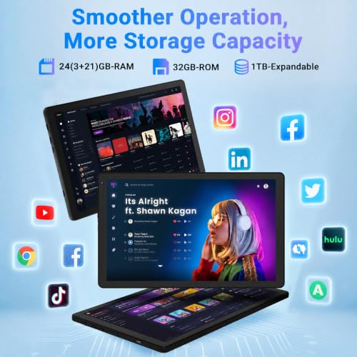 Image of 2 in 1 Android 16 Tablet with Keyboard Mouse Stylus Case, 24GB RAM 1TB TF Expand, 10 inch HD IPS Screen Widevine L1, 6000mAh Battery, Dual Camera Face Unlock, WiFi 6 BT5.4, Tablets Bundle