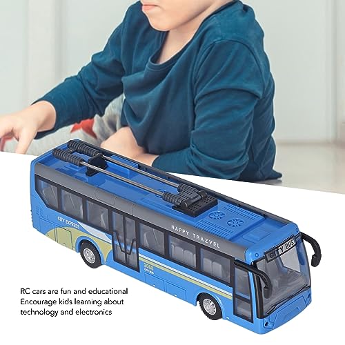 BSTCAR Ferngesteuerter Bus Spielzeug Kinder 1:48 Maßstab Wiederaufladbar RC Schulbus Elektronische Spielfahrzeuge Simulation Bus und Mädchen (Blau)