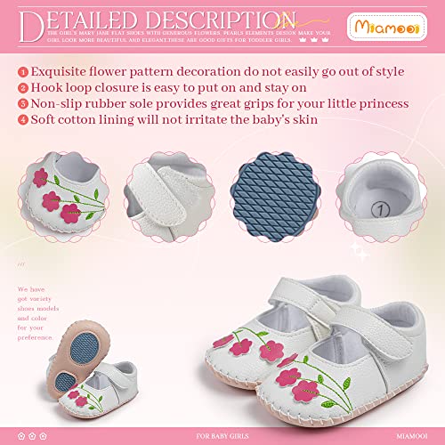 Miamooi Infant Baby Girls Dress Shoes Handmade Flower Princess Mary Jane Flats Toddler First Walkers Sneaker Crib Wedding Dress Shoes #TOP4