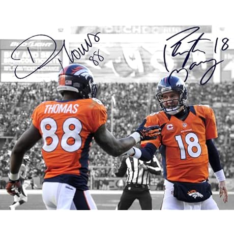 Peyton Manning Demaryius Thomas Autographed Print for Decor