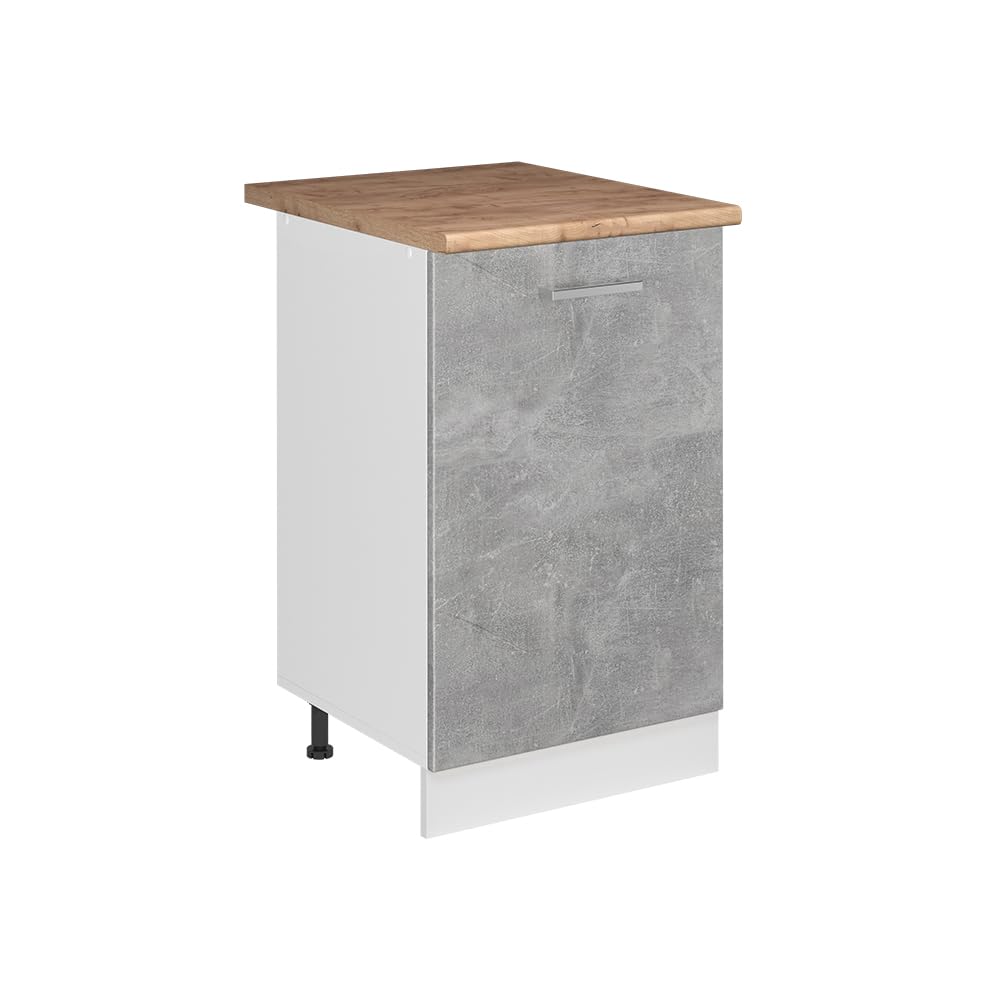 Vicco Kitchen base cabinet Raul, Concrete/White 50 cm