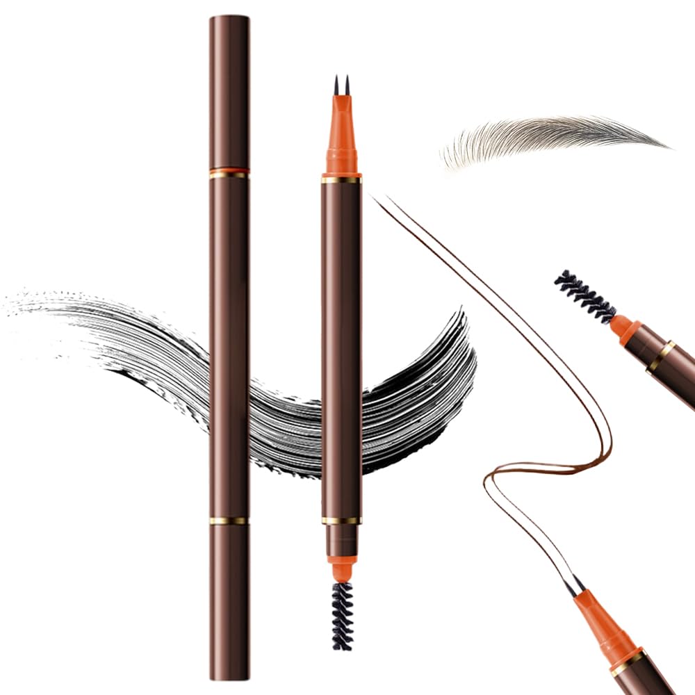 2 Tip UltraFine Pen - For Beard & Eyebrows - Water Resistant, Natural Look, Easy to Use, Long Lasting - Beard Pencil Filler, Eyebrow Pencil Filler - Beard Pen, Brow Pens (Dark Brown)