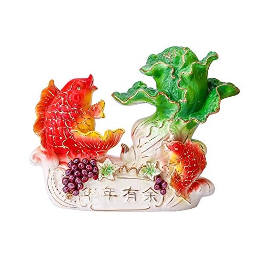 Skulptur Keramik Enkel Modern Handgjorda Konst Heminredning Guldfisk Feng Shui Staty Vardagsrum Sovrum Feng Shui Fortune Fish Daily Gift Skrivbordsprydnad