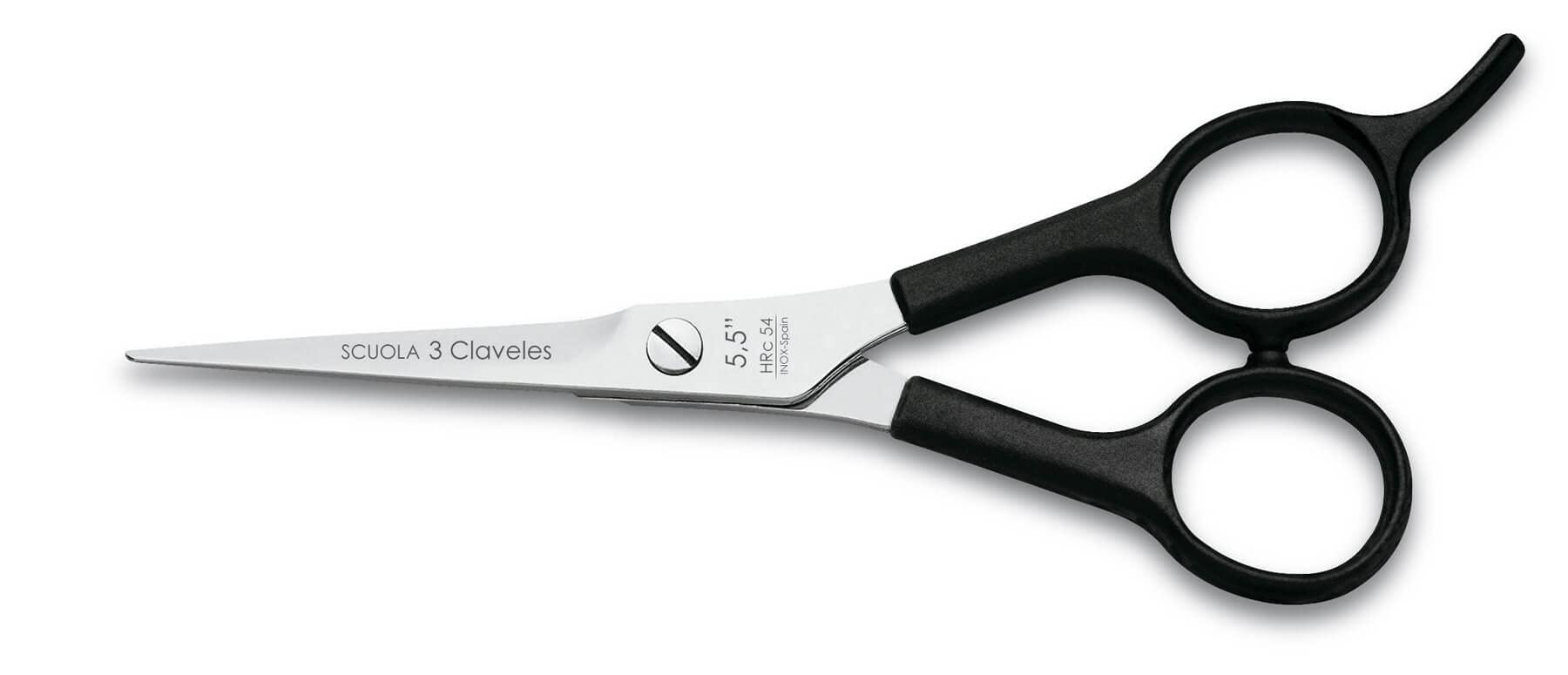 3 Claveles Relax - Tijera De Peluquería De Corte Negro Con Apoyadedos 5.5", color Cranberry