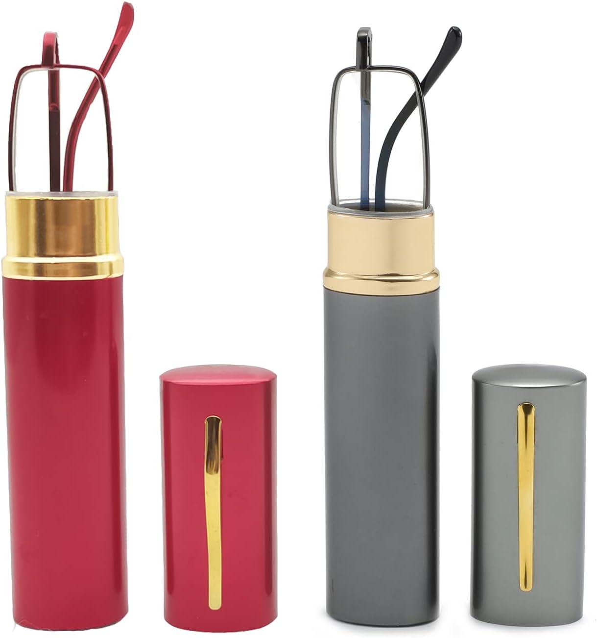 Blue Light Blocking Reading Glasses - Slim Pocket Readers with Pen Clip Case Mini Lightweight Readers