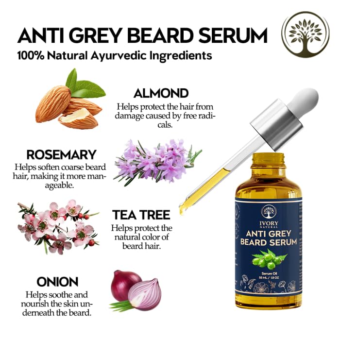 Image of Greys Beard Oil Serum (55 Ml) - Turning White Beard to Black | Reversing Graying Hair Naturally